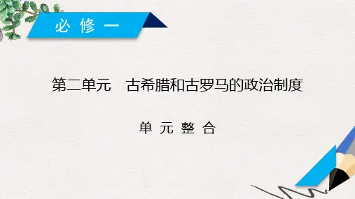 高考历史一轮复习 第二单元 古希腊和古罗马的政治制度单元整合课件 岳麓版必修1