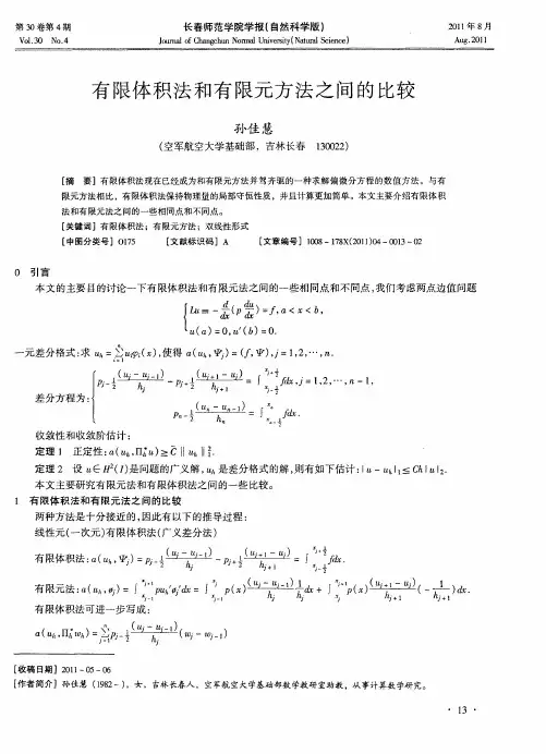 有限体积法和有限元方法之间的比较