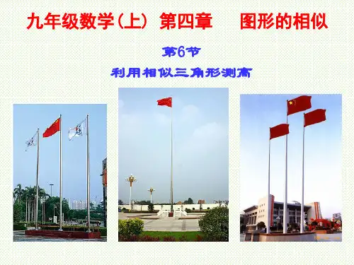 4.6九年级数学上册第四章第六节利用相似三角形测高-新北师大版