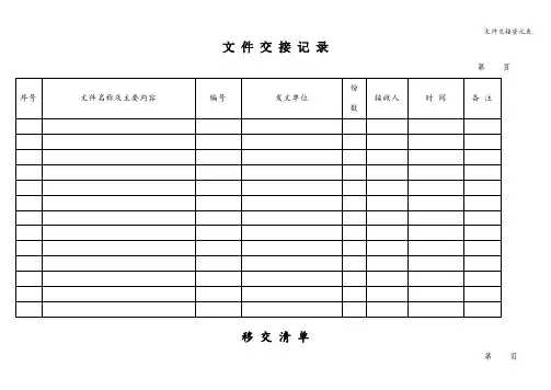 文件交接登记表 2