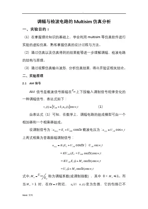 调幅与检波multisim仿真