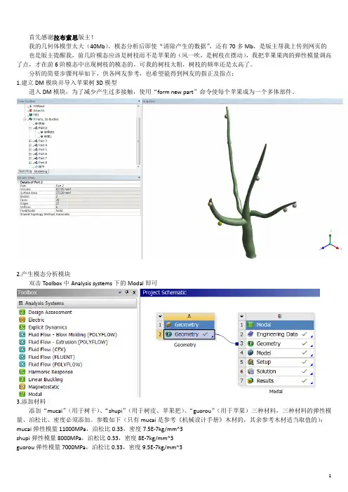 苹果树模态分析步骤