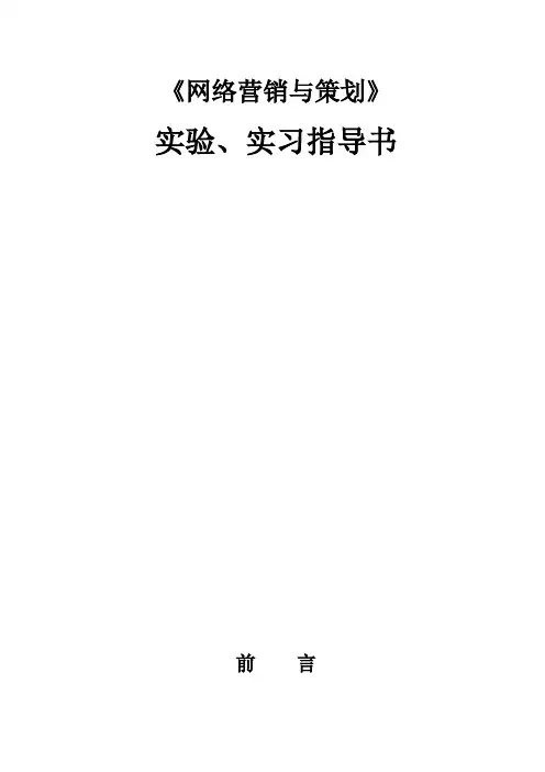 【网络营销】网络营销与策划指导书.doc