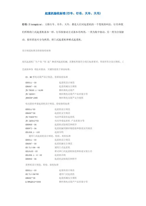 起重机验收标准