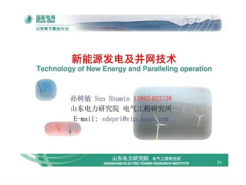 新能源发电及并网技术--山东电力研究院 电气工程研究所