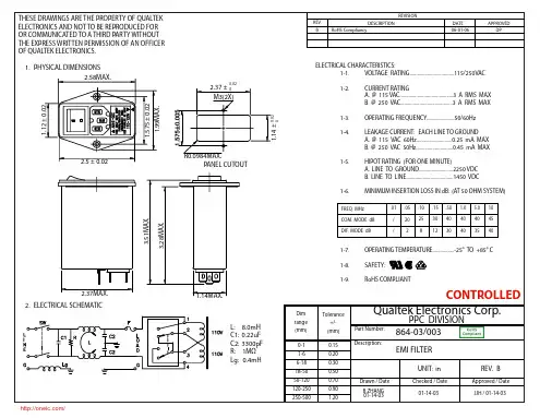 864-03003;中文规格书,Datasheet资料
