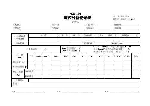 颗粒分析记录表