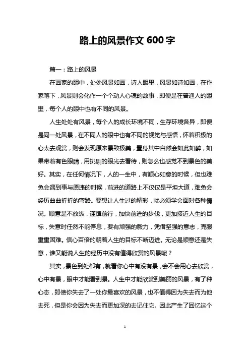 路上的风景作文600字