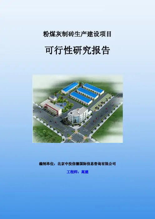 粉煤灰制砖生产建设项目可行性研究报告
