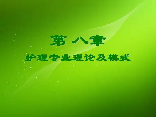第八章护理专业理论及模式