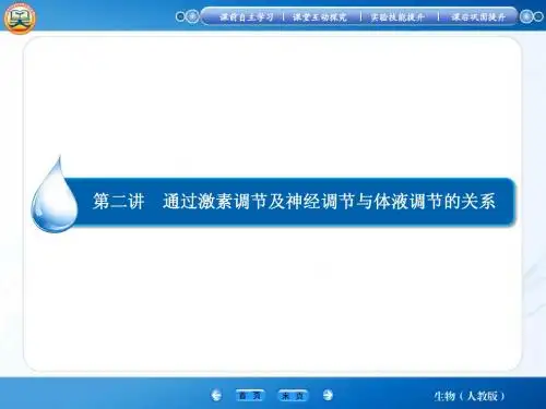 【智慧测评】2015高考生物(人教版)总复习课件：必修3 第2章 第2讲 通过激素及神经调节与体液调节的关系