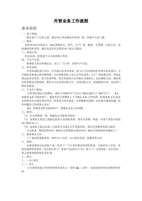外贸业务工作流程