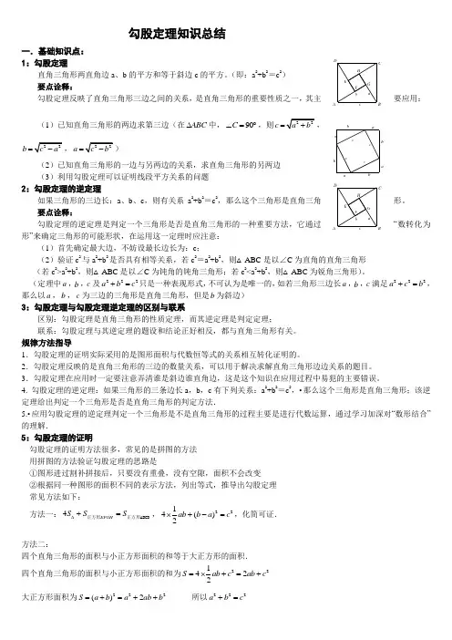 (word完整版)勾股定理知识点总结及练习,推荐文档