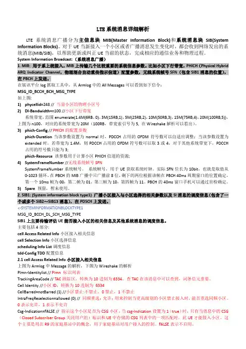 lte系统消息详细解析持续更新中)