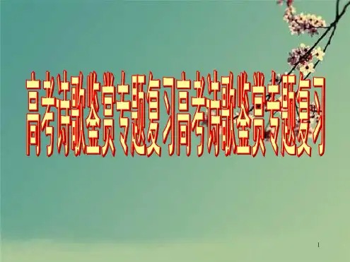 2019高考诗歌鉴赏专题复习.好.ppt