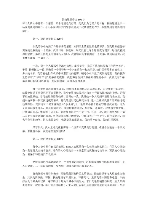 我的愿望作文300字 