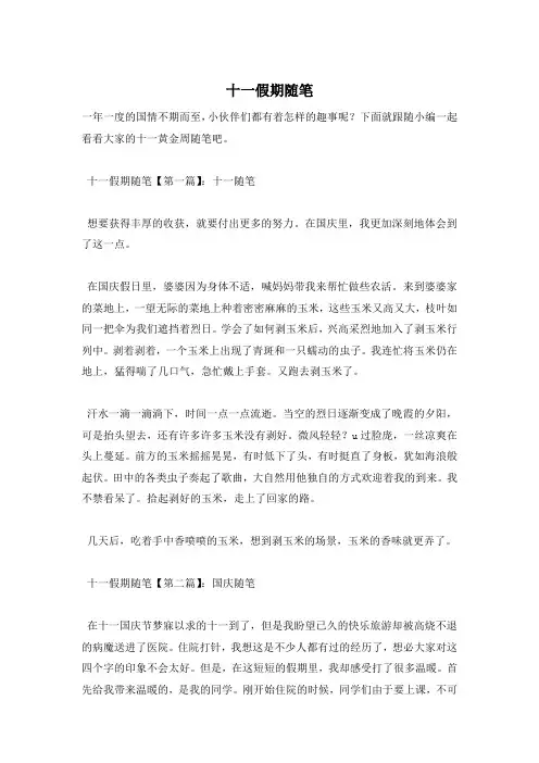 十一假期随笔