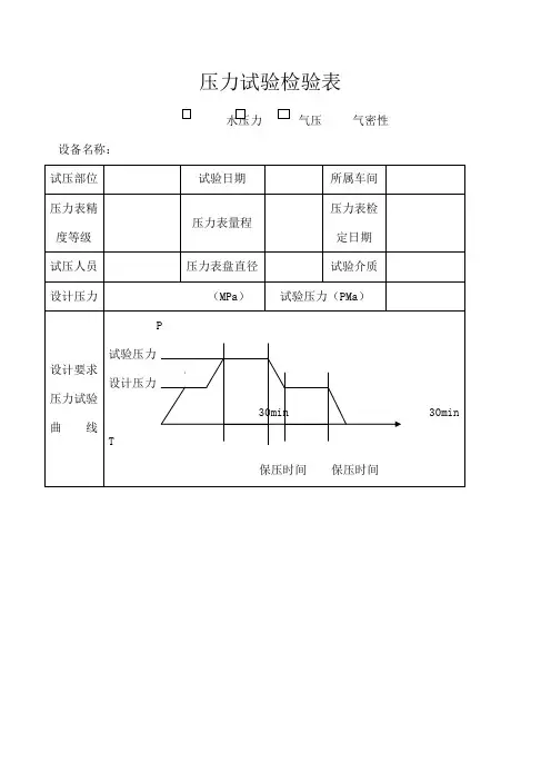 压力容器耐压试验报告水压试验)