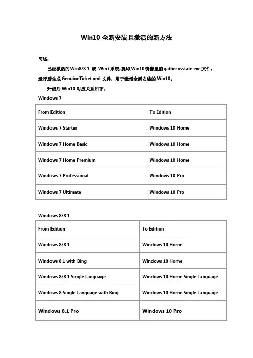 Win10全新安装且激活的新方法