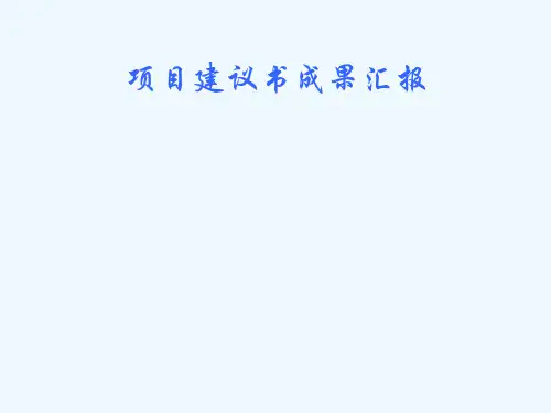 水库工程项目建议书成果汇报