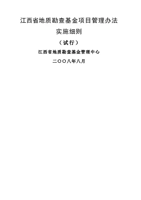 地质勘查项目管理办法实施细则