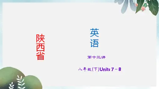 中考英语(人教版·陕西)考点精讲课件:第13讲+八年级(下)Units+7-8