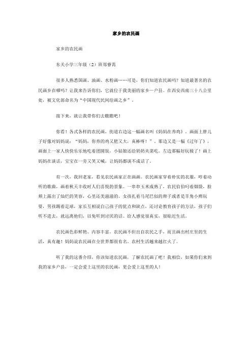 家乡的农民画作文