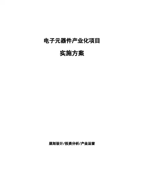 电子元器件产业化项目实施方案