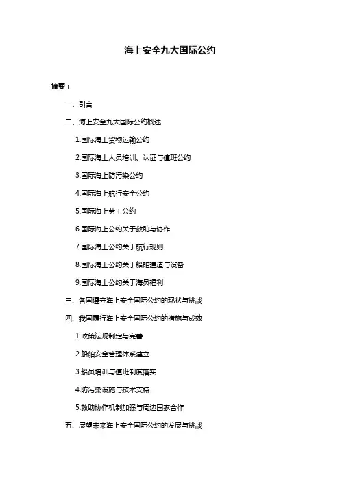 海上安全九大国际公约 3