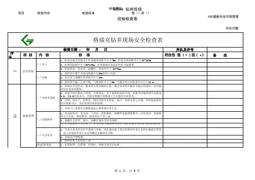 钻井现场检查表 更新版