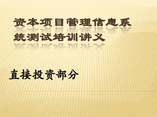 外汇局总局培训资本项目信息系统操作FDI业务操作ppt课件