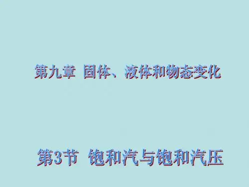 新步步高2014-2015学年高二物理人教版选修3-3课件：9.3 饱和汽与饱和汽压 课件2