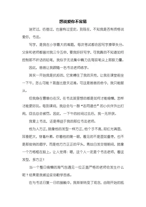 初三作文：想说爱你不容易作文800字
