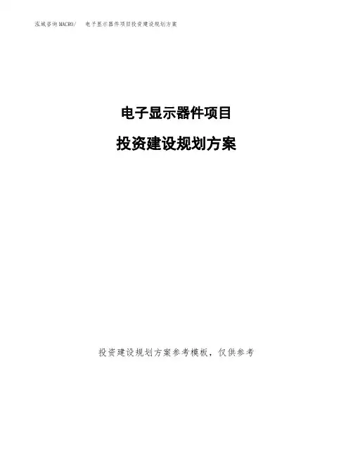 电子显示器件项目投资建设规划方案(word可编辑模板)