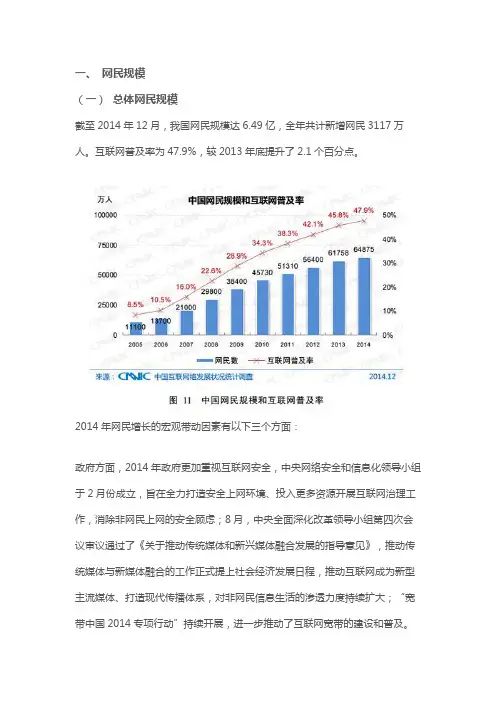 2014年互联网网民现状分析