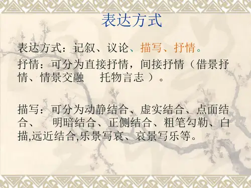 动静结合一描写手法