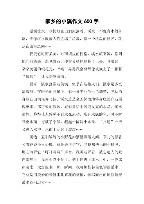 家乡的小溪作文600字_1