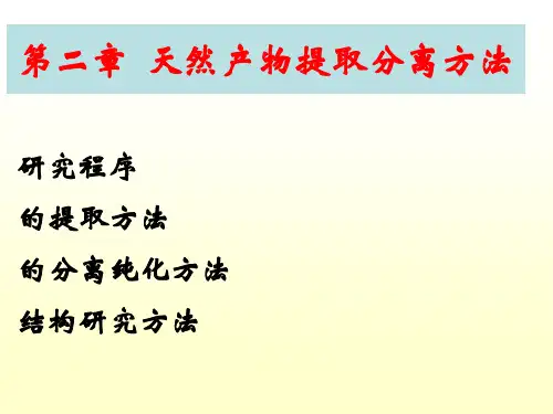 天然产物的提取分离精品PPT课件