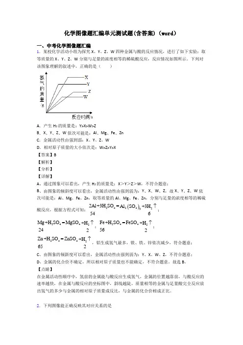 化学图像题汇编单元测试题(含答案)(word)