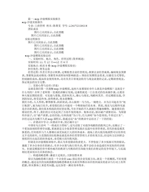 ERP沙盘模拟实验报告共5篇