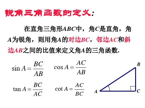 高二数学三角函数的定义(PPT)5-1