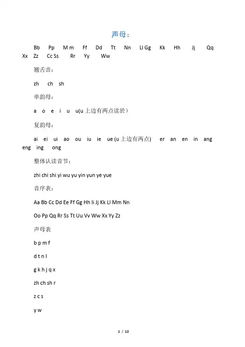 汉语拼音字母表 2