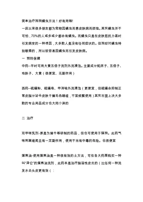 简单治疗狗狗螨虫方法