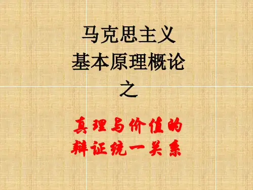 马原-真理与价值的统一辩证关系精编版