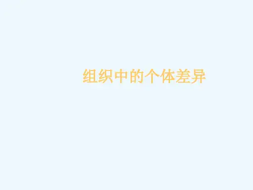 组织中的个体差异(1)