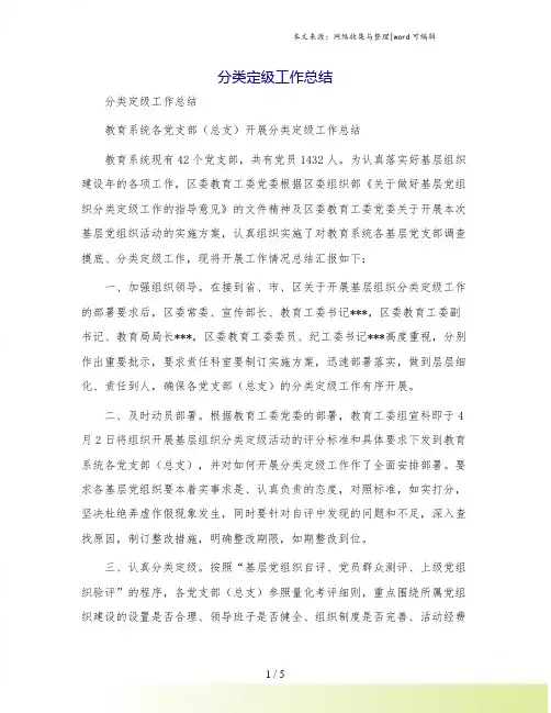 分类定级工作总结