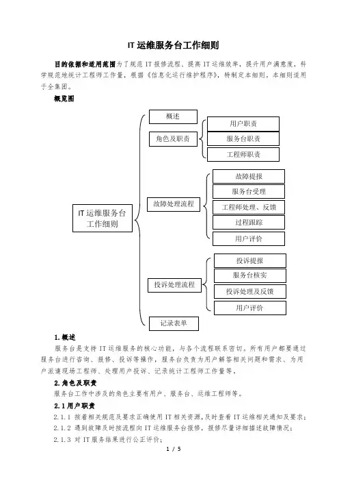 IT运维服务台工作细则