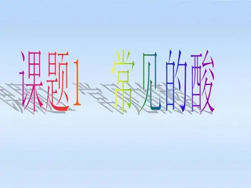 九年级化学下册第十单元课题一常见的酸和碱第一部分酸课件人教新课标版