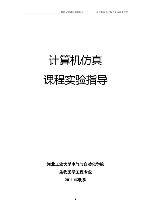 实验报告 计算机仿真  2011秋季
