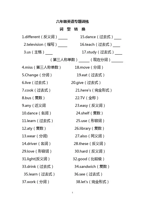 词  型  转  换(1)